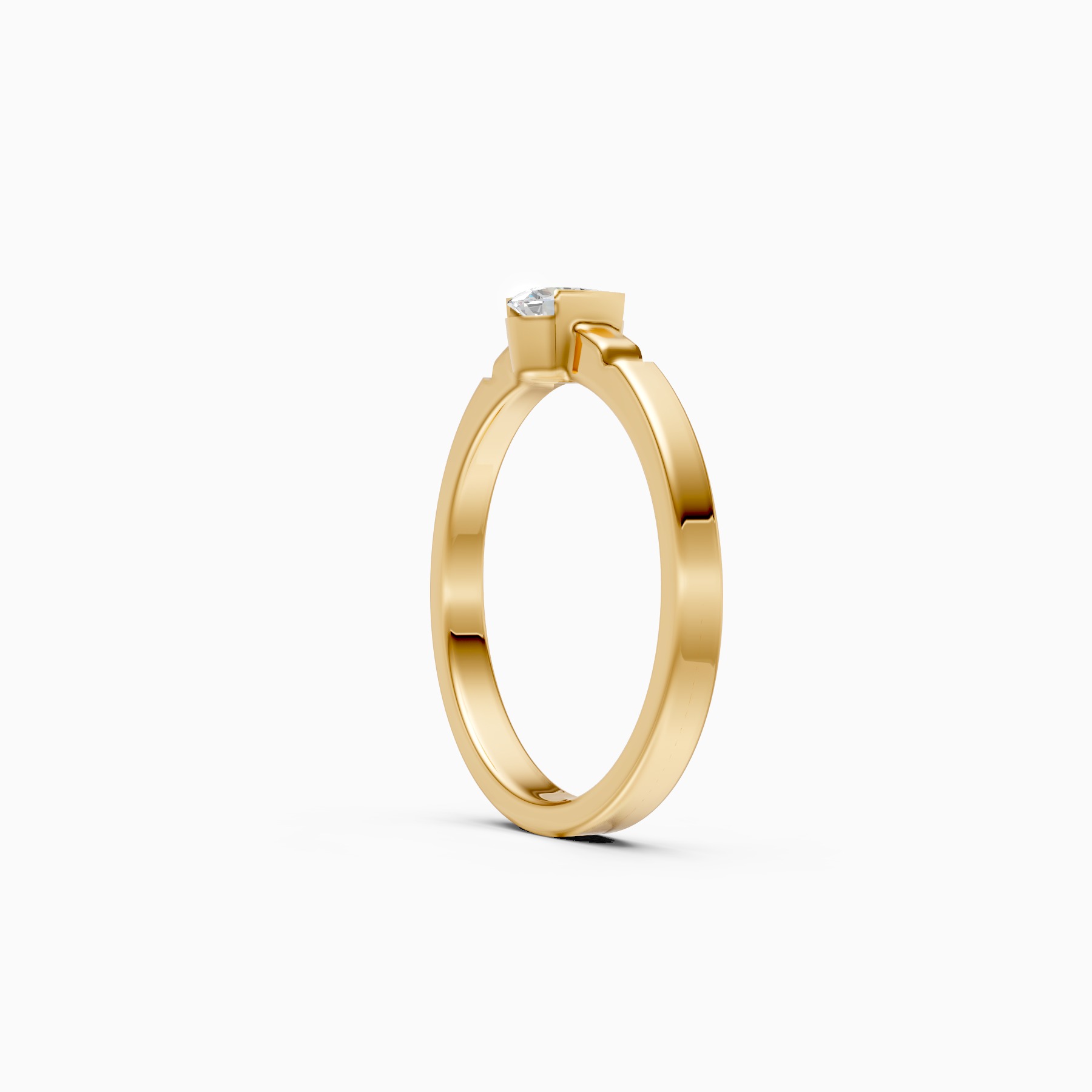 Modern Grip Set Solitaire Diamond Ring
